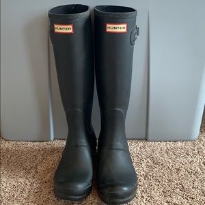 Matte Black Tall Hunter Boots